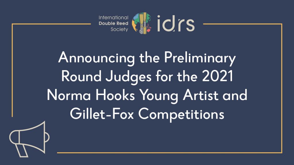 Announcing the Preliminary Round Judges for the 2021 Norma Hooks Young Artist and Gillet-Fox Competitions! The submission deadline is coming up quickly on March 15th.